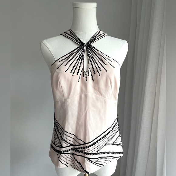Vintage Nanette Lepore Beaded Halter Style Formal Top - Picture 1 of 6